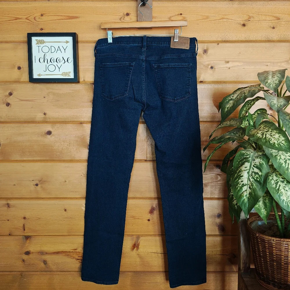 J. Crew 484 Jeans Slim Fit Deep Lake Wash K9617 Tapered Stretch Sz 33(35) X 33